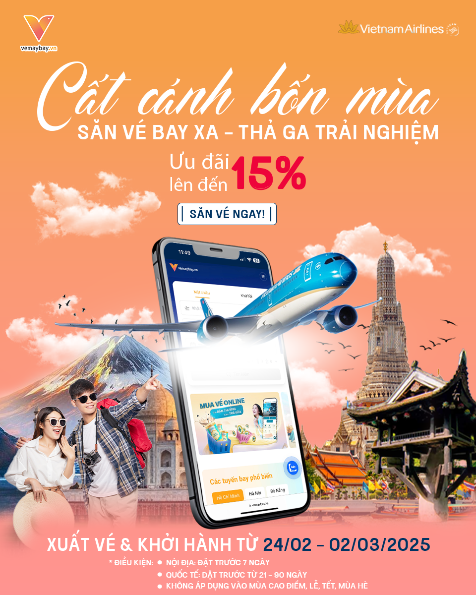 Cất Cánh Bốn Mùa – Không Lo Giá Vé Cùng Vietnam Airlines
