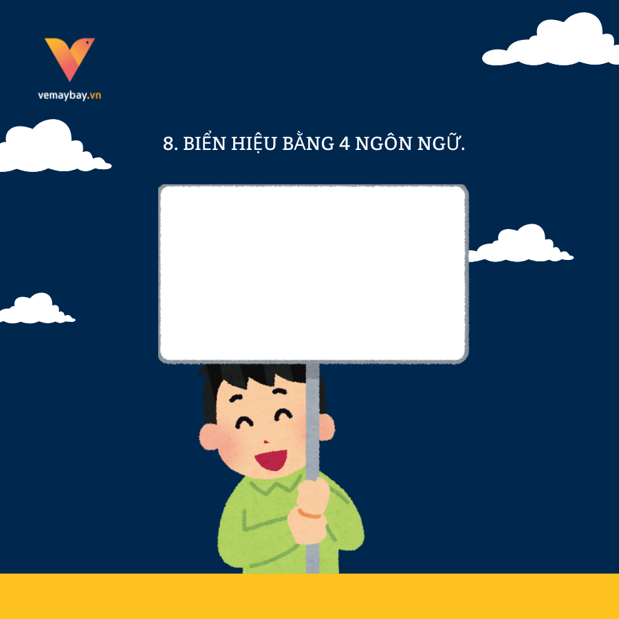 Biển hiệu bằng 4 ngôn ngữ