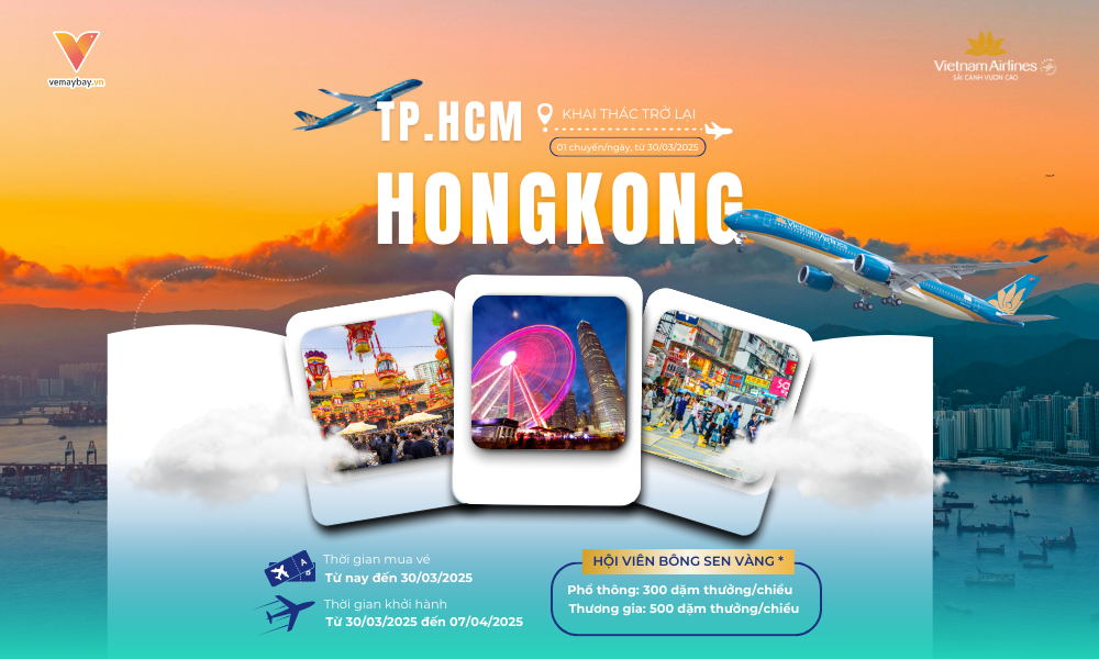Bay Đến Hong Kong Cùng Vietnam Airlines Với Giá Siêu Hấp Dẫn